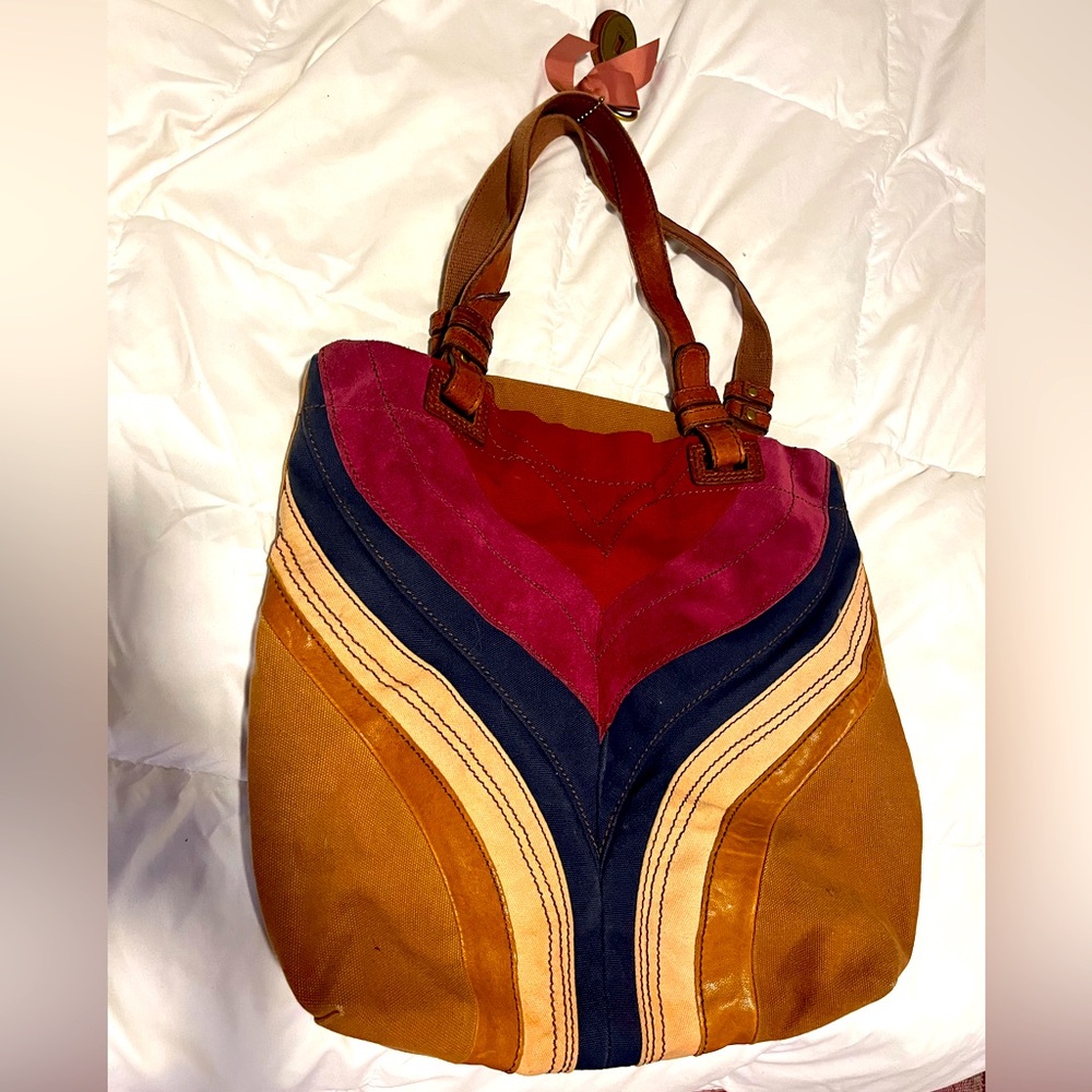 Fossil Vintage Bag, suede & leather